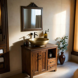 Solid-Wood Bathroom Vanity for Classic Bathrooms