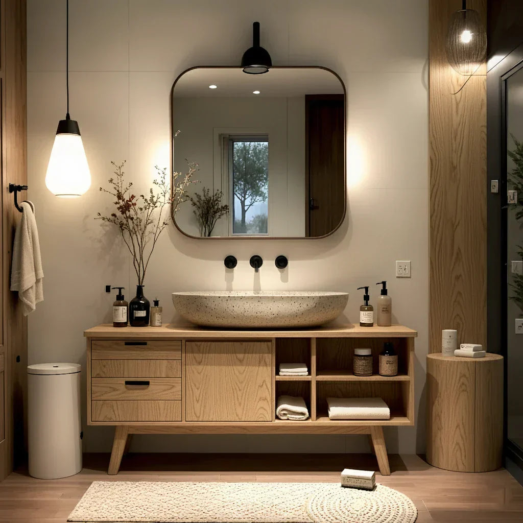 Solid-Wood Vanity for Modern Bathrooms