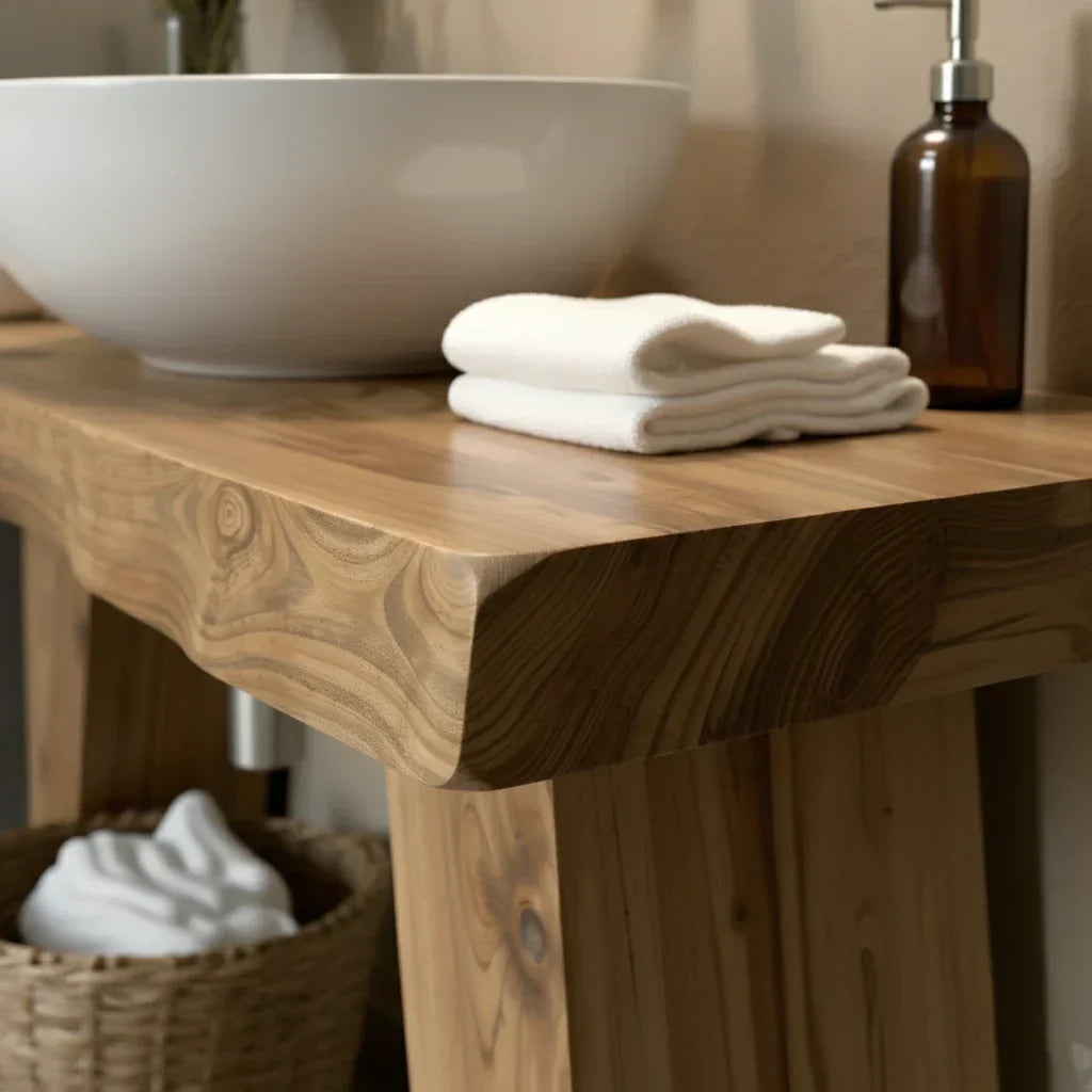 Solid-Wood Console Vanity for Cozy Bathrooms