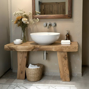 Solid-Wood Console Vanity for Cozy Bathrooms