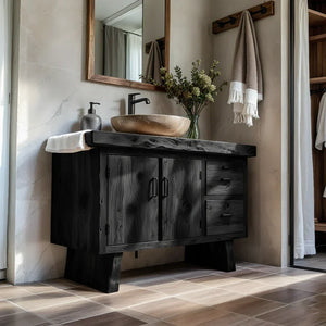 Solid Wood Vanity for Rustic Bathroom