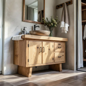Solid Wood Vanity for Rustic Bathroom