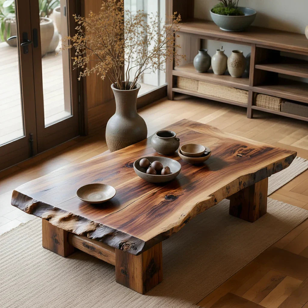 Solid Wood Live-Edge Coffee Table for Organic Interiors