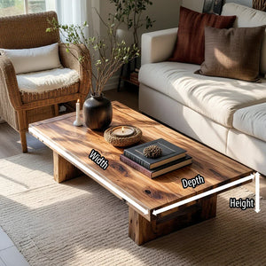 Solid Wood Rectangular Coffee Table for Cozy Living Rooms