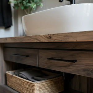 Rustic Solid Wood Washstand for Modern Bathrooms