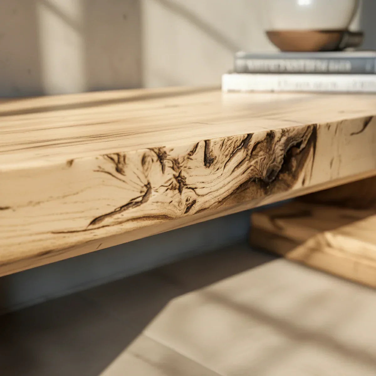 Solid Wood Loop Bench with Curved Ends for Minimalist Entryway