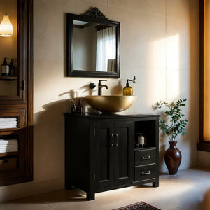 Solid-Wood Bathroom Vanity for Classic Bathrooms