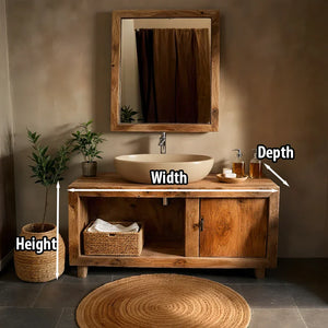 Solid-Wood Vanity for Wabi-Sabi Bathrooms