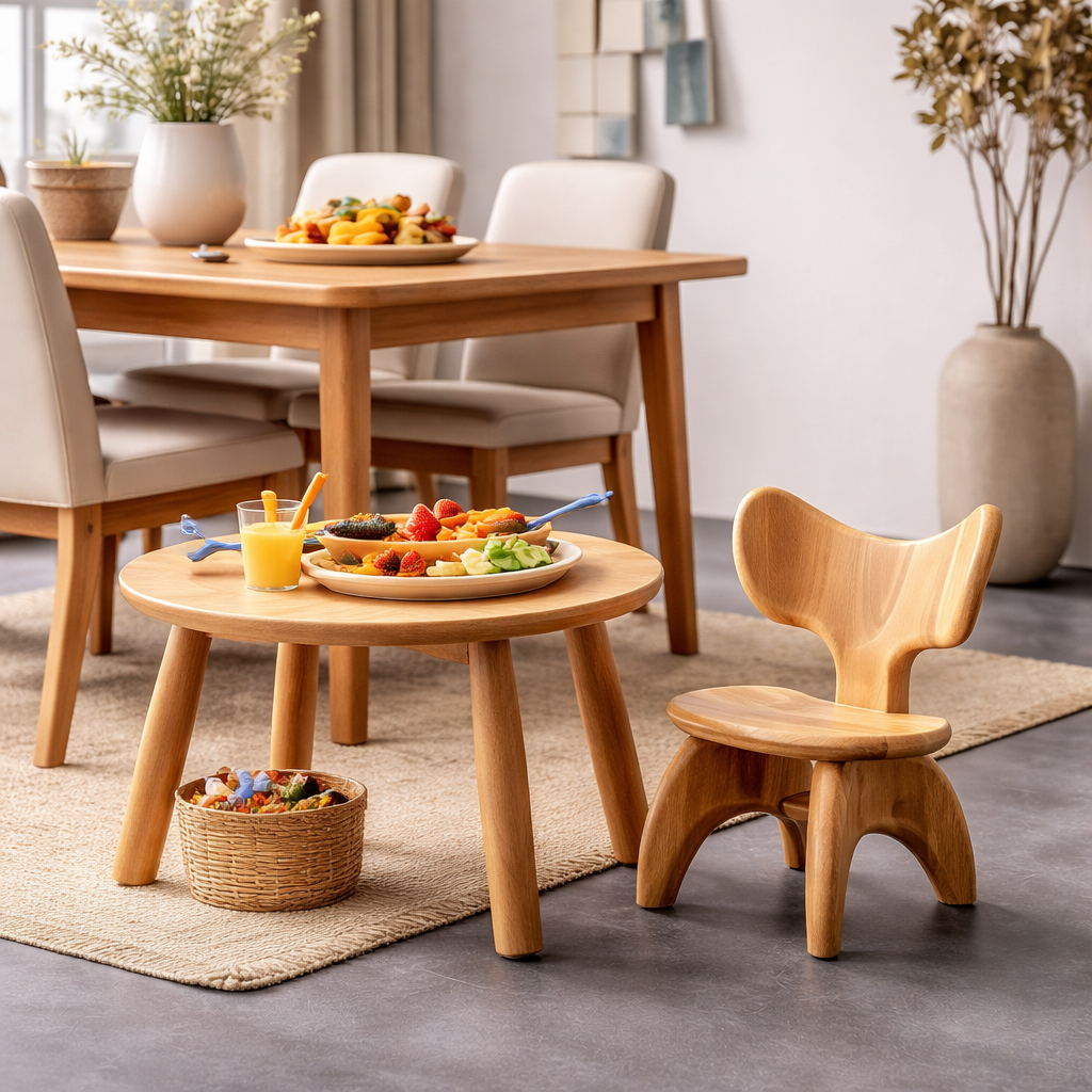 Solid Wood Accent Chair with Curved Backrest for Entryway Living Room