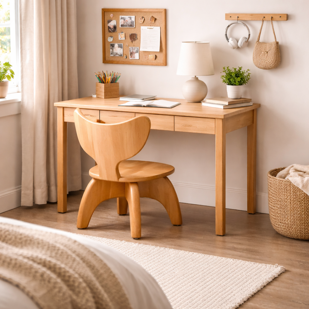 Solid Wood Accent Chair with Curved Backrest for Entryway Living Room