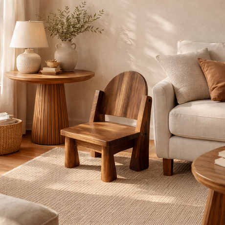 Solid Wood Kids Chair Handcrafted Wooden Chair for Children