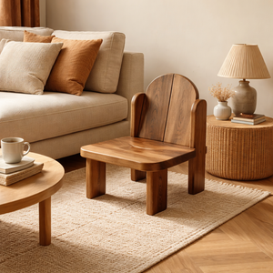 Solid Wood Kids Chair with Rounded Sides for Playrooms or Classrooms
