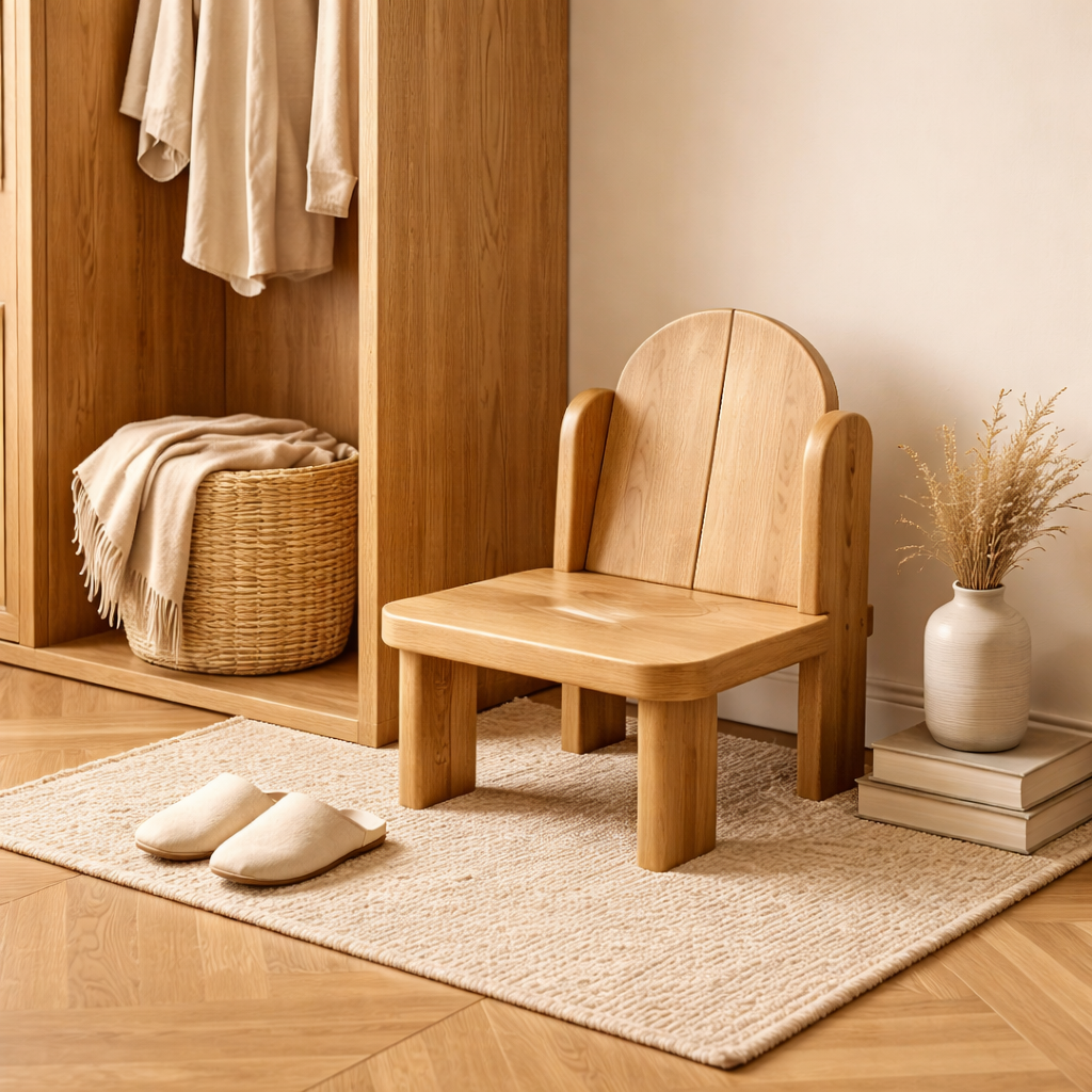 Solid Wood Kids Chair with Rounded Sides for Playrooms or Classrooms