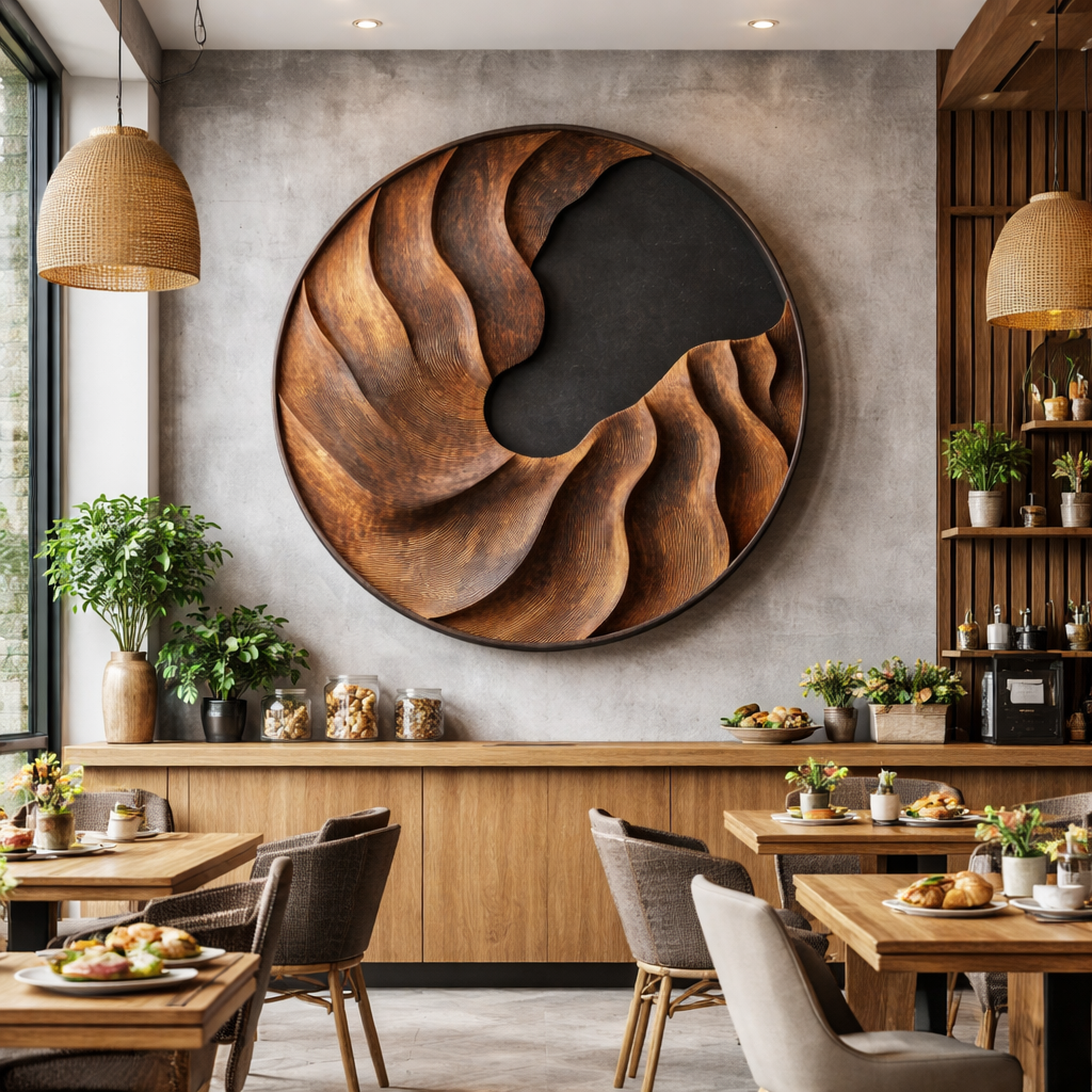 Contemporary Solid Wood Wall Sculpture for Modern Interiors