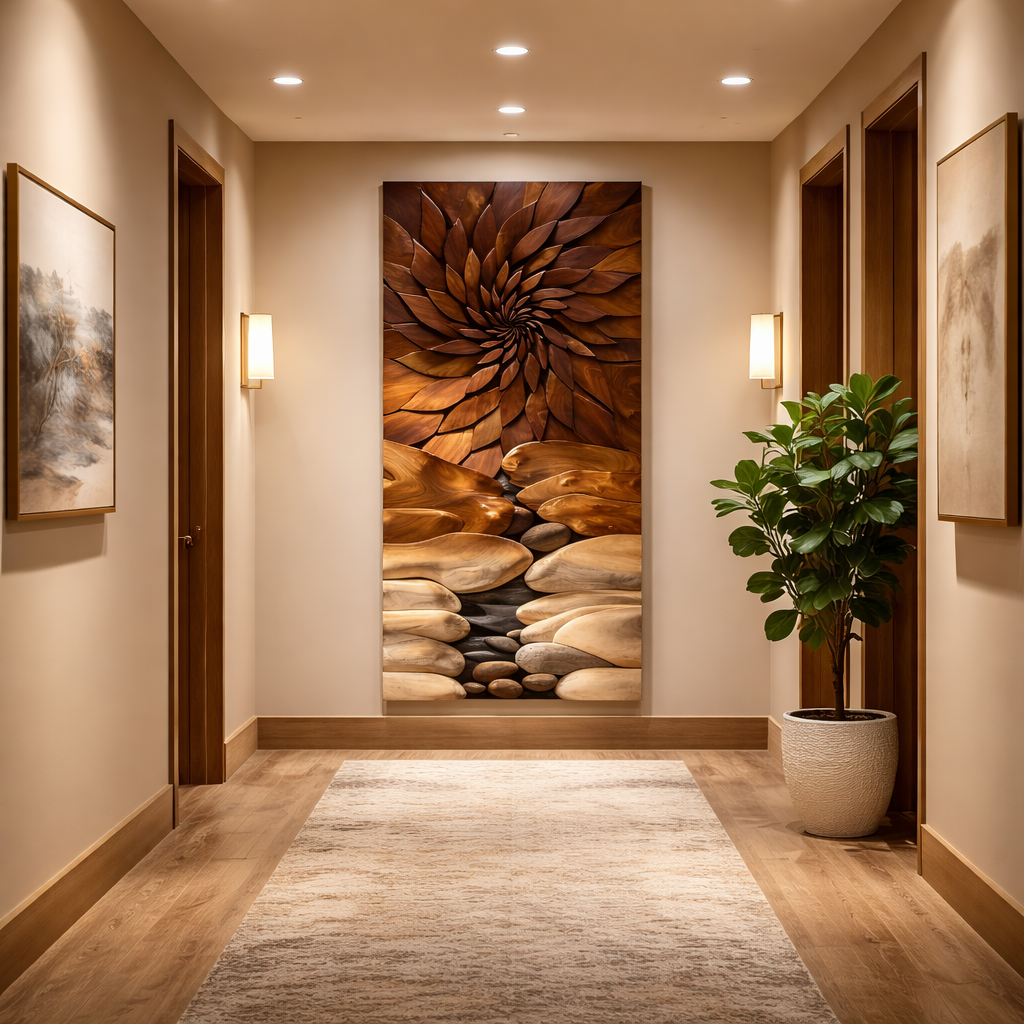 Carved Solid Wood Wall Panel for Interior Design
