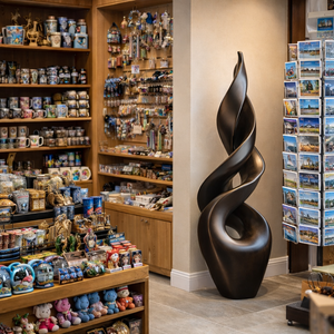 Contemporary Twisted Solid Wood Sculpture for Living Room Accent Display