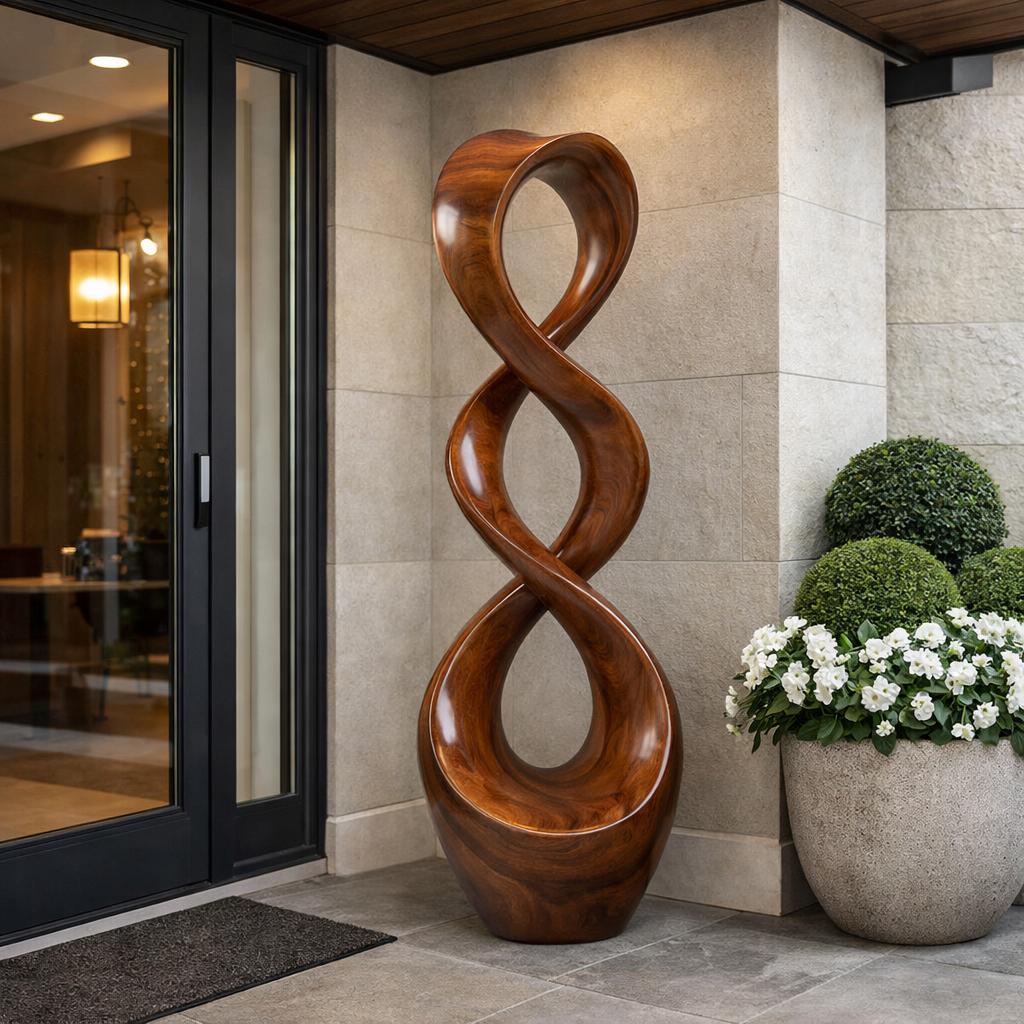 Sculptural Solid Wood Infinity Form for Hospitality and Gallery Settings