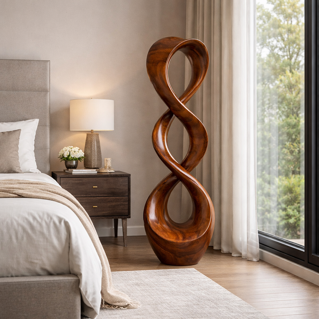 Sculptural Solid Wood Infinity Form for Hospitality and Gallery Settings
