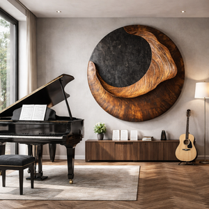 Modern Organic Solid Wood Wall Sculpture for Living Room Interiors