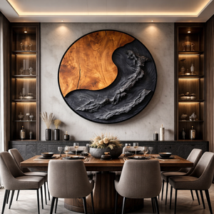 Contemporary Wave Solid Wood Wall Art Sculpture for Living Room