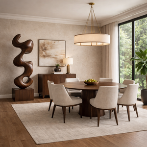 Modern Abstract Solid Wood Sculpture for Luxury Home and Garden Decor