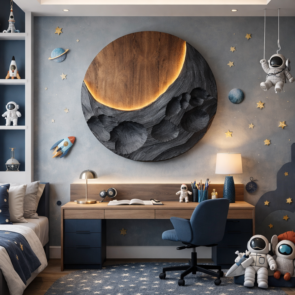 Modern Abstract Solid Wood Wall Sculpture for Living Room