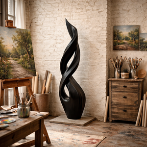 Flame Outdoor Solid Wood Sculpture for Modern Garden and Courtyard Design