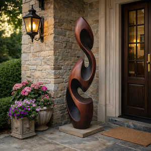 Contemporary Organic Solid Wood Form Sculpture for Indoor and Outdoor Display