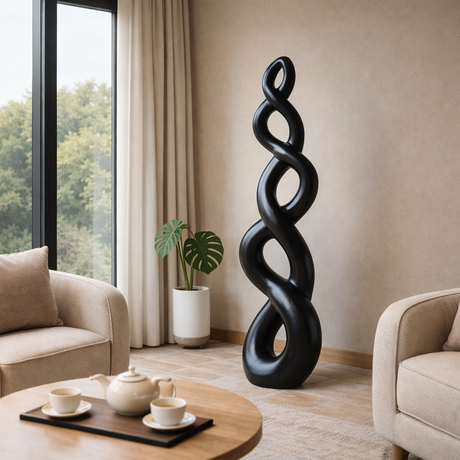 Abstract Solid Wood Floor Sculpture for Modern Living Room Decor