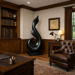 Elegant Solid Wood Abstract Sculpture for Interiors and Gardens