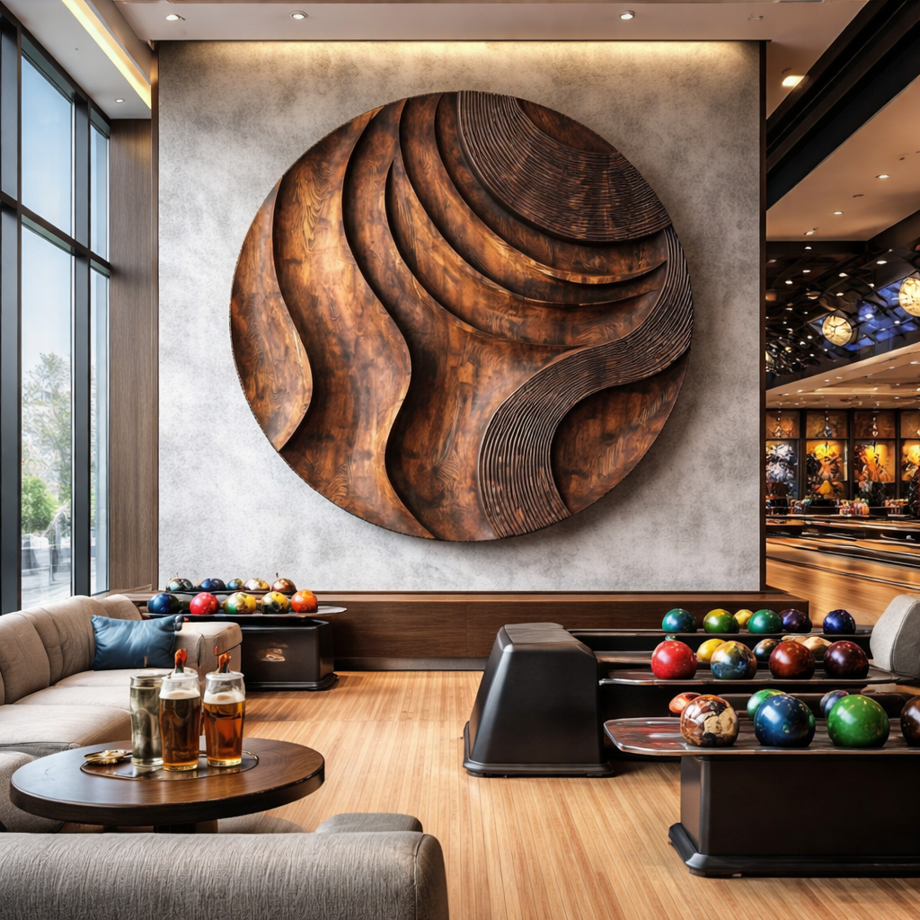 Modern Round Layered Solid Wood Wall Sculpture for Interior Spaces