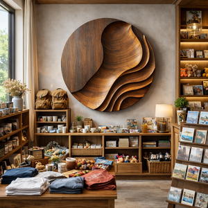 Contemporary Solid Wood Wall Art Sculpture for Living Room Design