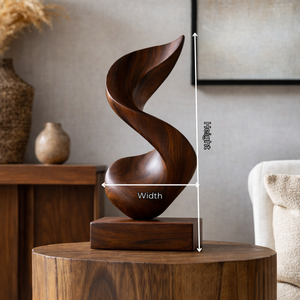 Abstract Twisted Wood Sculpture Modern Organic Tabletop Decor