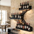 Organic Flow Solid Wood Wine Rack Wall Shelf