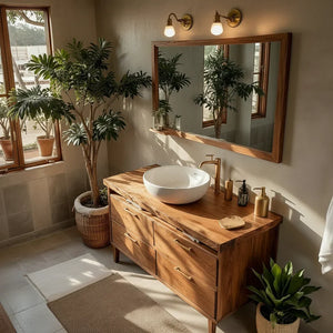 Solid Wood Bathroom Vanity with Drawer Storage for Modern Bathrooms