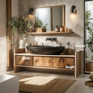 Solid Wood Bathroom Vanity with Wide Drawers for Modern Baths
