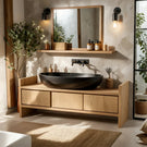 Solid Wood Bathroom Vanity with Wide Drawers for Modern Baths