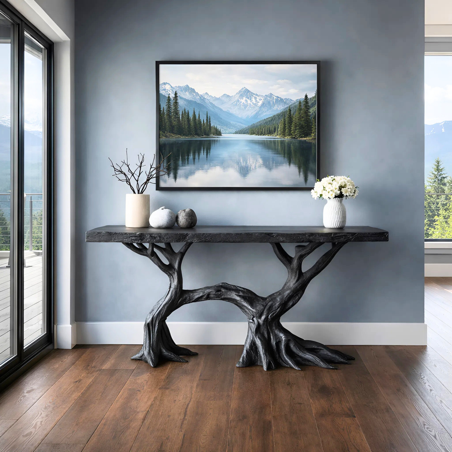 Open Arch Solid Wood Console Table