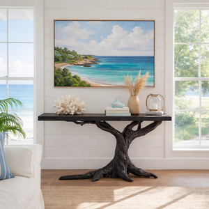 Branch Pedestal Solid Wood Console Table