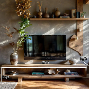 Low-Profile Media Console with Open Shelf & Minimal Block Base