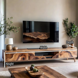 Organic Front Wood TV Console for Modern Living Rooms