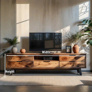 Solid Wood Media Console with Natural Grain for Modern Living Rooms