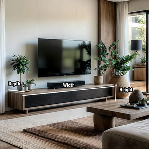 Solid Wood Media Console with Dark Fronts for Modern Living