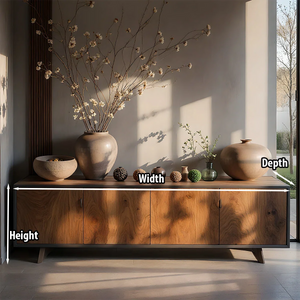 Handcrafted Solid Wood Console Cabinet with Organic Modern Silhouette