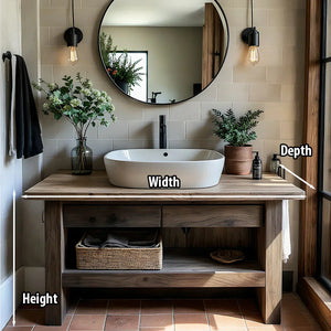 Rustic Solid Wood Washstand for Modern Bathrooms