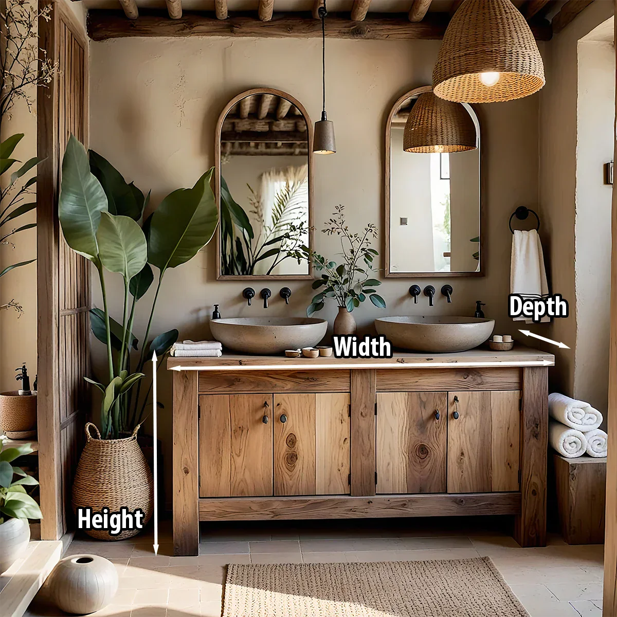 Solid Wood Vanity for Coastal Bathrooms