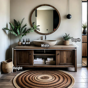 Long Solid Wood Bathroom Vanity with Open Shelf for Spa-Inspired Decor