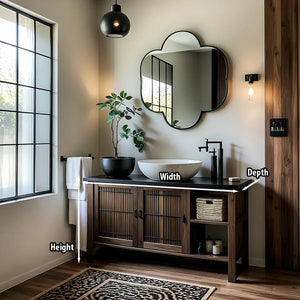 Solid Wood Fluted Bathroom Vanity for Modern Interiors