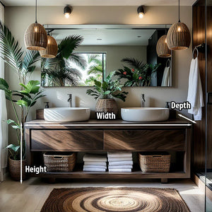 Solid-Wood Double Vanity for Tropical Spa Bathrooms