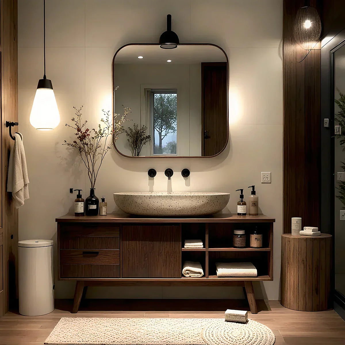 Solid-Wood Vanity for Modern Bathrooms